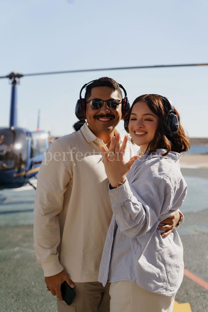 Helicopter marriage proposal