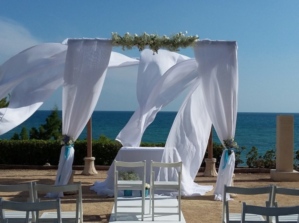 Beach wedding ceremony