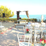 Beach wedding ceremony