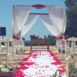 Beach wedding ceremony