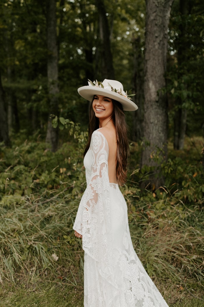 boho cgic wedding dress