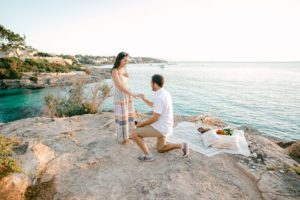 Proposal at sunset in Spain / Photo via Weddings and Events by Natalia Ortiz