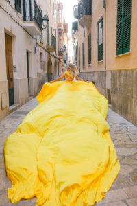 Flying dress photoshoot Mallorca Spain