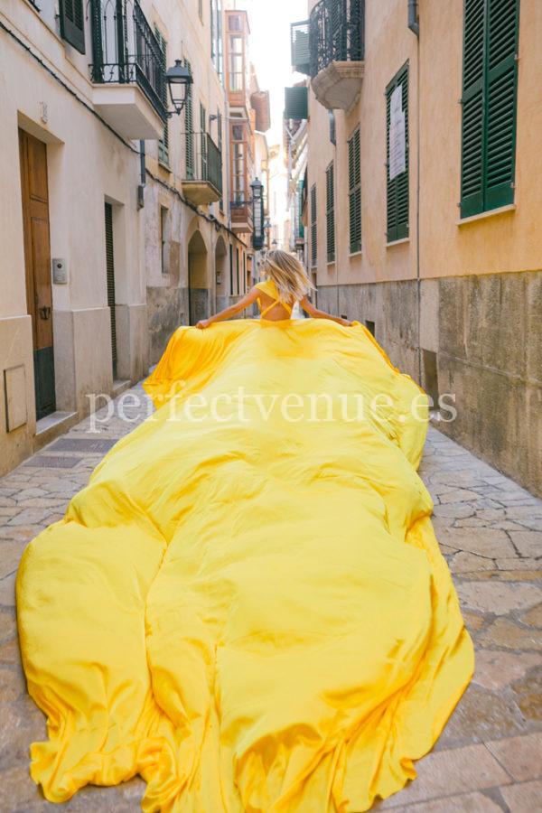 Flying dress photoshoot Mallorca Spain