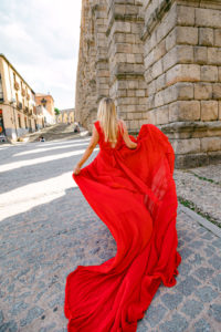 Flying dress photoshoot Madrid Spain