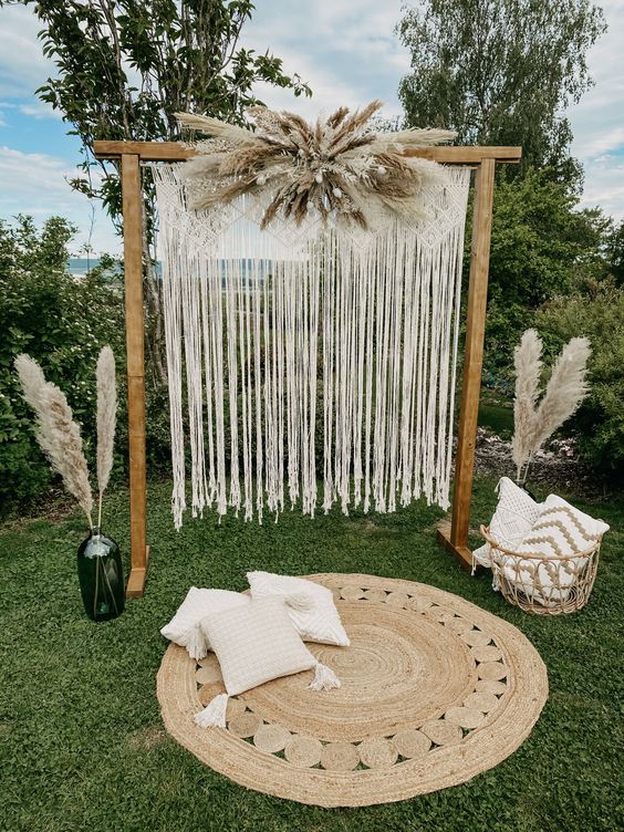 Photocall con macramé / Photo via Pinterest