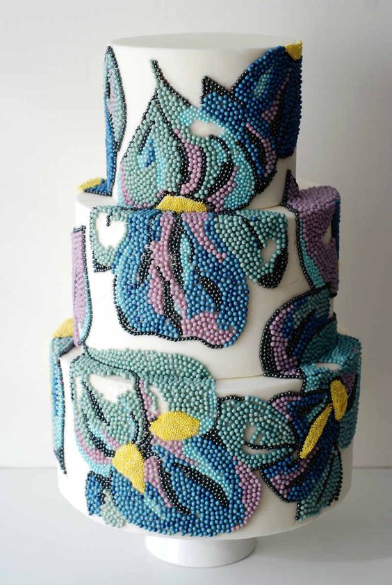 Tarta con técnica de puntillismo / Photo via Pinterest
