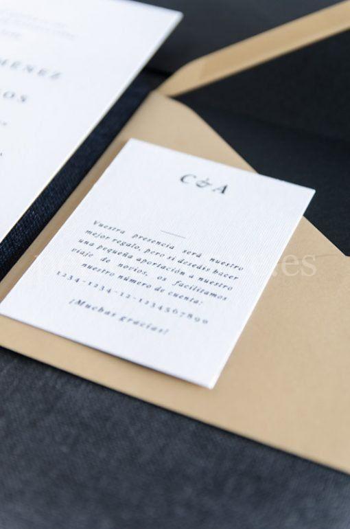 Dar el número de cuenta en la invitación / Weddings and Events by Natalia Ortiz
