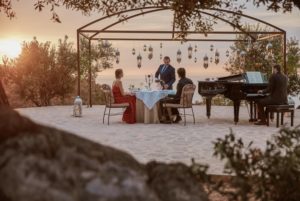 Marriage proposal in Mallorca at the Belmond hotel on a viewing platform