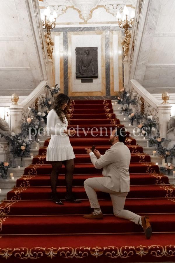 Marriage proposal Palacio de Santoña Madrid / Photo via Wedding and Events by Natalia Ortiz
