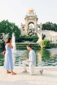 Pedida de mano en Barcelona en el parque de la ciutadella