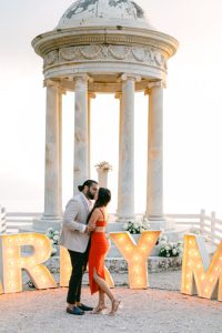marriage proposal in son marroing mallorca marry me letters Natalia Ortiz