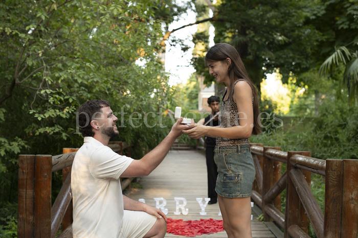 Pedida de mano en el Parque del Retiro de Madrid / Foto vía Natalia Ortiz Events