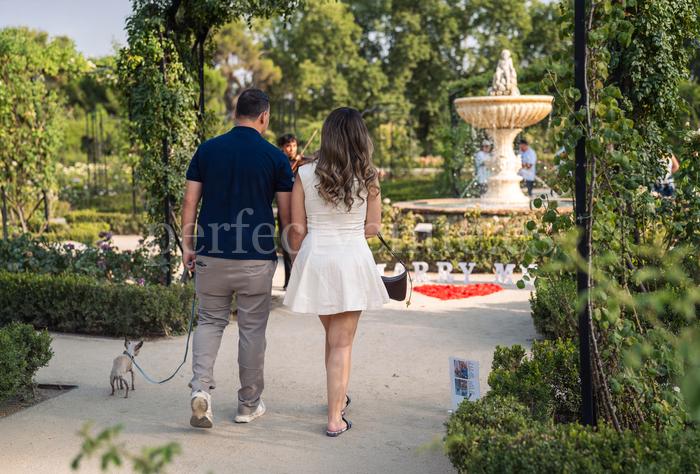 Pedida de mano en la Rosaleda del Retiro / Foto vía Natalia Ortiz Events