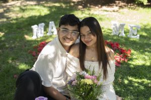 Pedida de mano en el Santiago Bernabéu / Foto vía Natalia Ortiz Events