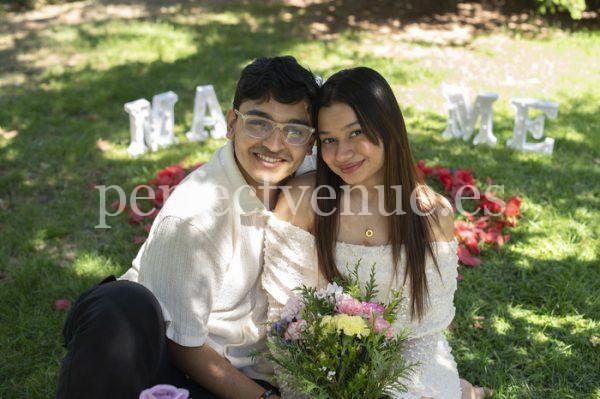 Pedida de mano en el Santiago Bernabéu / Foto vía Natalia Ortiz Events