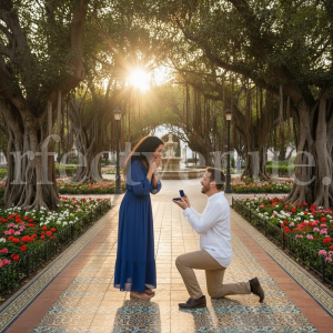 Marriage proposal in Marbella at Alameda Park / Photo via Perfect Venue