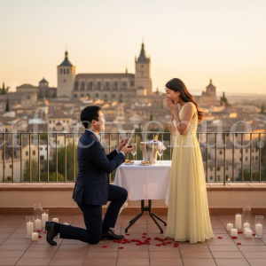 Marriage proposal in Segovia at the La Postal restaurant / Photo via Perfect Venue