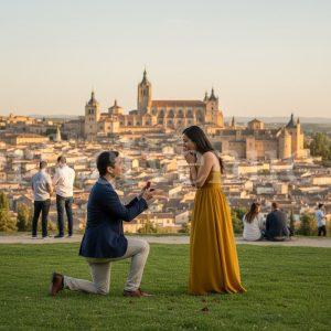 Marriage proposal in Segovia at the Mirador de la Pradera de San Marcos / Photo via Perfect Venue