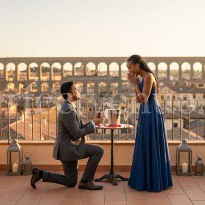 Marriage proposal in Segovia at the Villena Restaurant / Photo via Perfect Venue