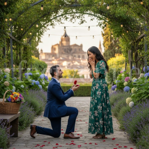 Marriage proposal in Segovia's Botanical Garden / Photo via Perfect Venue
