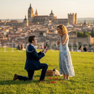 Marriage proposal in Segovia's Botanical Garden / Photo via Perfect Venue