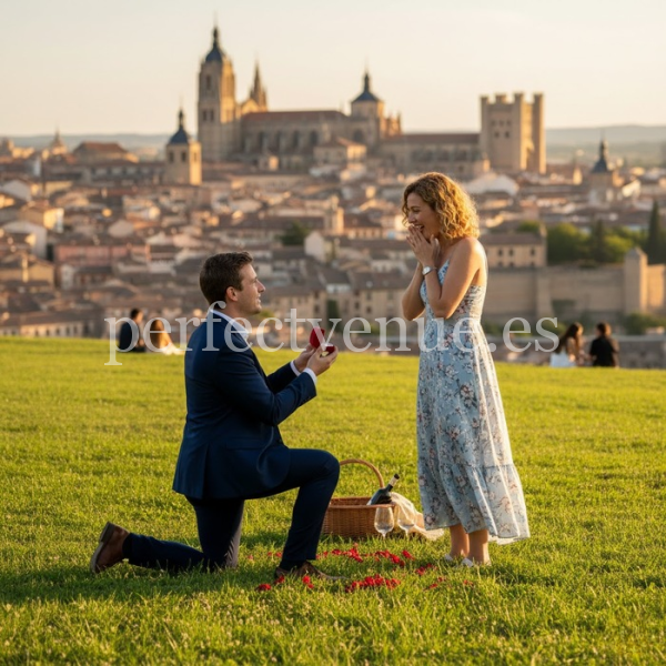 Marriage proposal in Segovia's Botanical Garden / Photo via Perfect Venue