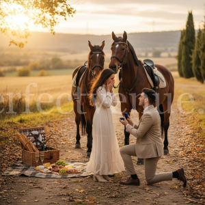 Marriage proposal with horseback riding in Madrid / Photo via Perfect Venue