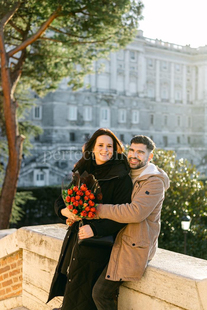 Marriage proposal at the Royal Palace of Madrid