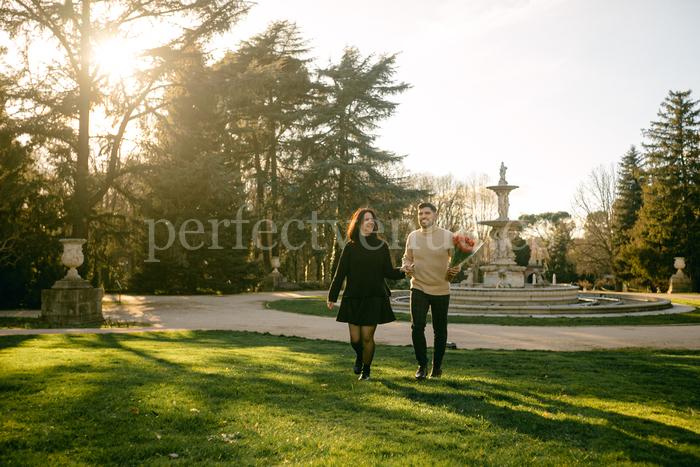 Marriage proposal at the Royal Palace of Madrid