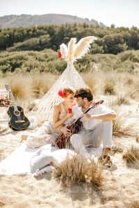 Romantic Boho Elopement in Mallorca Dunes : natalia ortiz events