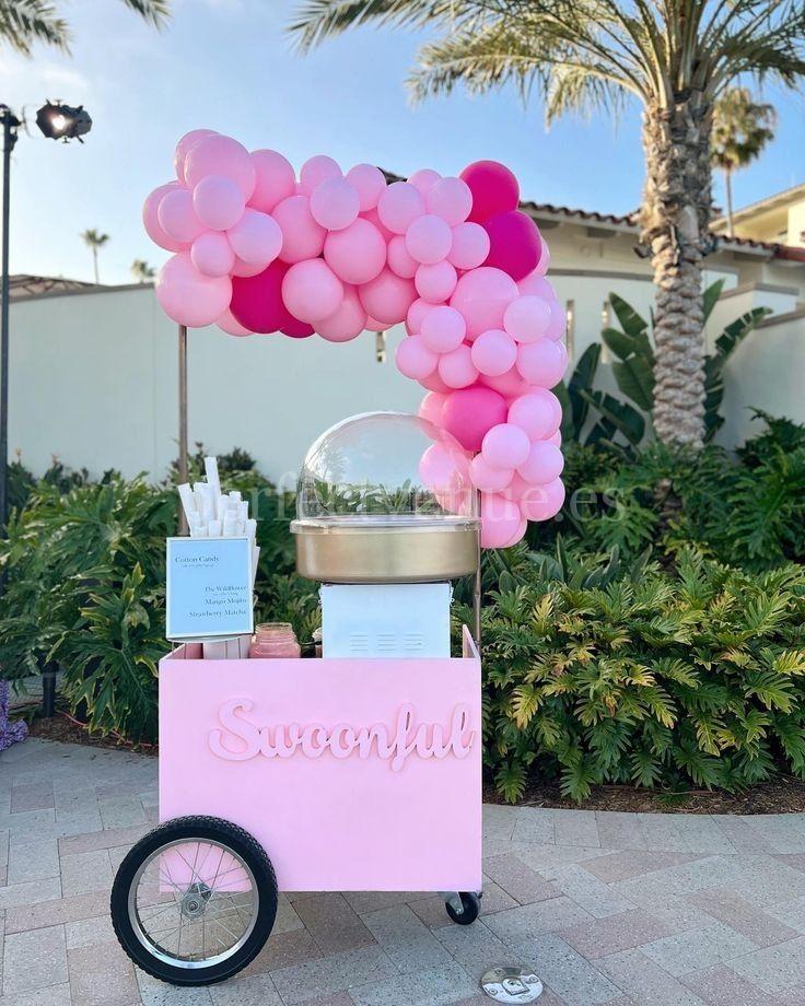 Cotton candy cart for adult birthday / via Pinterest