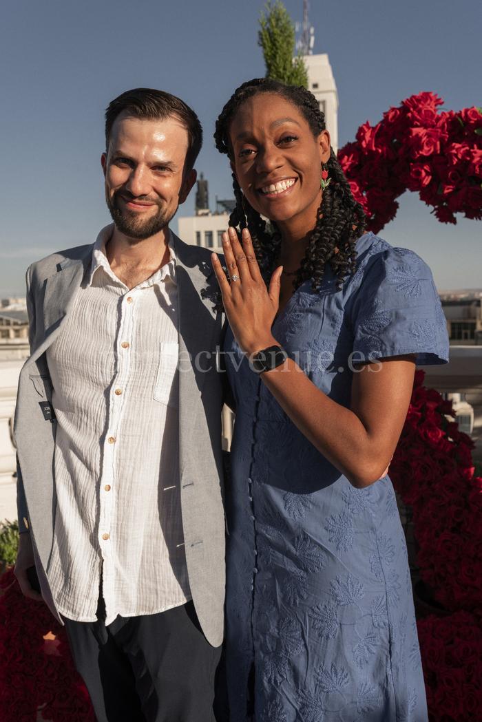 Pedida de mano en rooftop Madrid / Natalia Ortiz Events