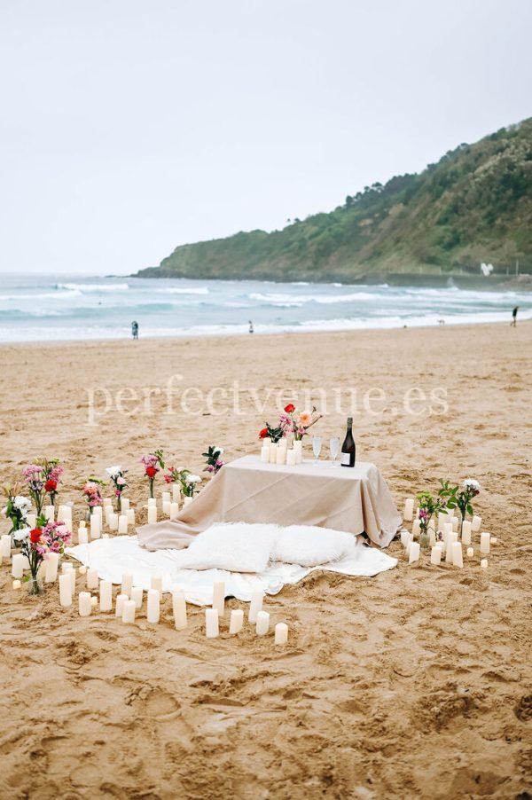 Marriage proposal with picnic in the beach / Perfect Venue