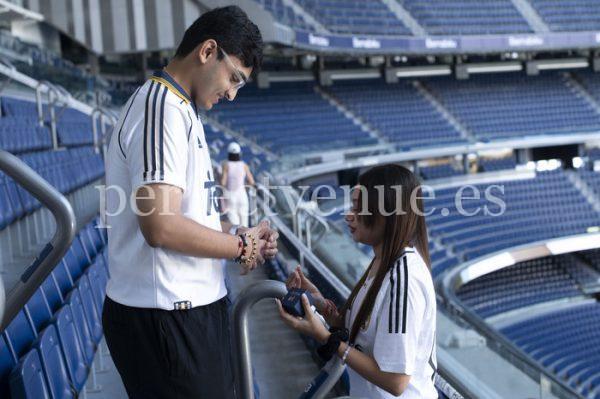 Pedida de mano en el Santiago Bernabéu / Foto vía Natalia Ortiz Events